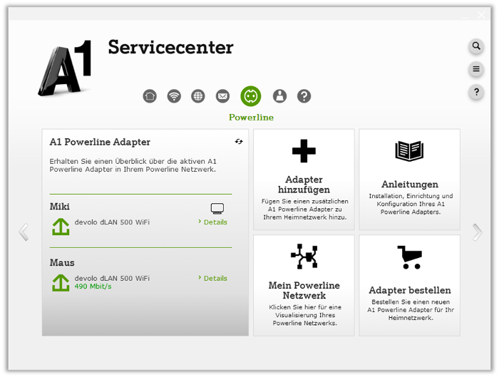 A1 Servicecenter now with Powerline module