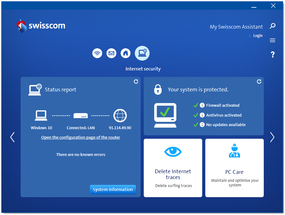 Swisscom Internet Security Desktop