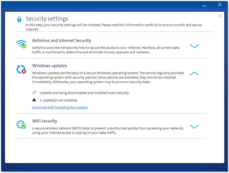 Swisscom Internet Security Settings